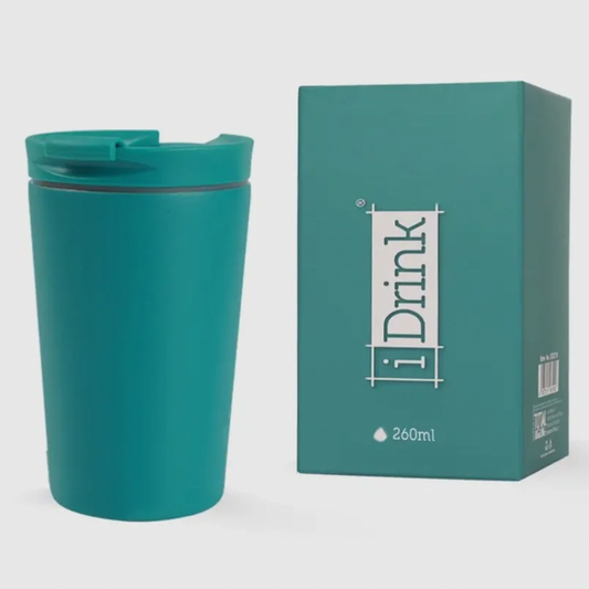 Travel mug termica - acciaio - turchese - 260 ml